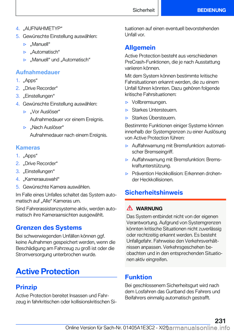 BMW M4 2021  Betriebsanleitungen (in German) �4�.x�A�U�F�N�A�H�M�E�T�Y�Pv�5�.�G�e�w�