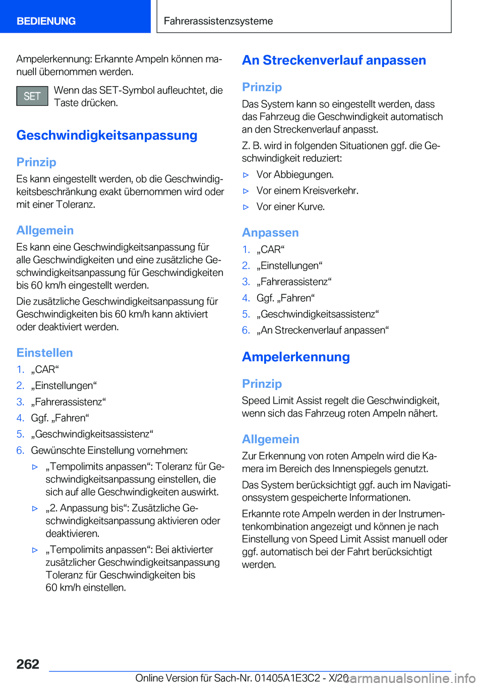 BMW M4 2021  Betriebsanleitungen (in German) �A�m�p�e�l�e�r�k�e�n�n�u�n�g�:��E�r�k�a�n�n�t�e��A�m�p�e�l�n��k�