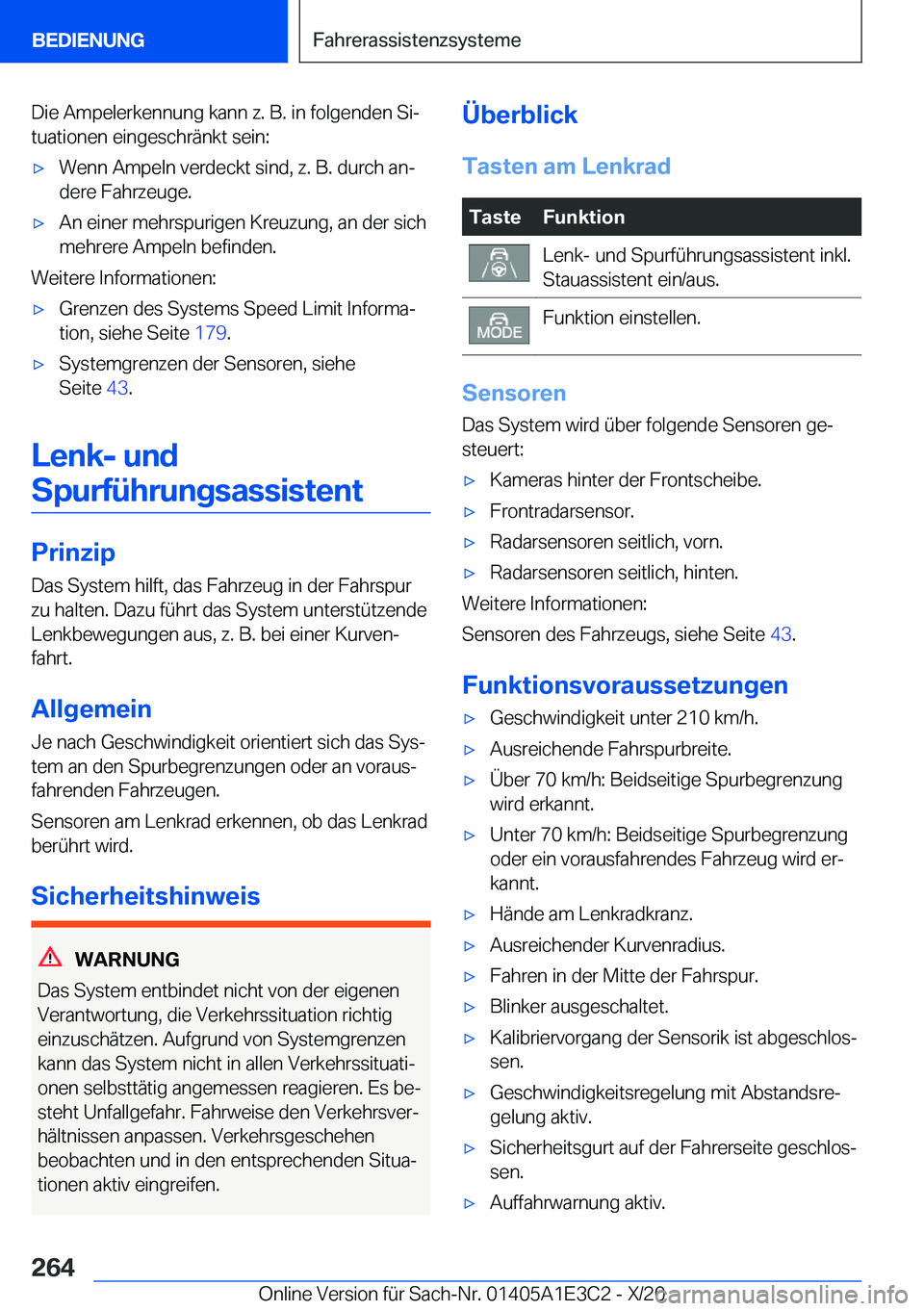 BMW M4 2021  Betriebsanleitungen (in German) �D�i�e��A�m�p�e�l�e�r�k�e�n�n�u�n�g��k�a�n�n��z�.��B�.��i�n��f�o�l�g�e�n�d�e�n��S�ij�t�u�a�t�i�o�n�e�n��e�i�n�g�e�s�c�h�r�
