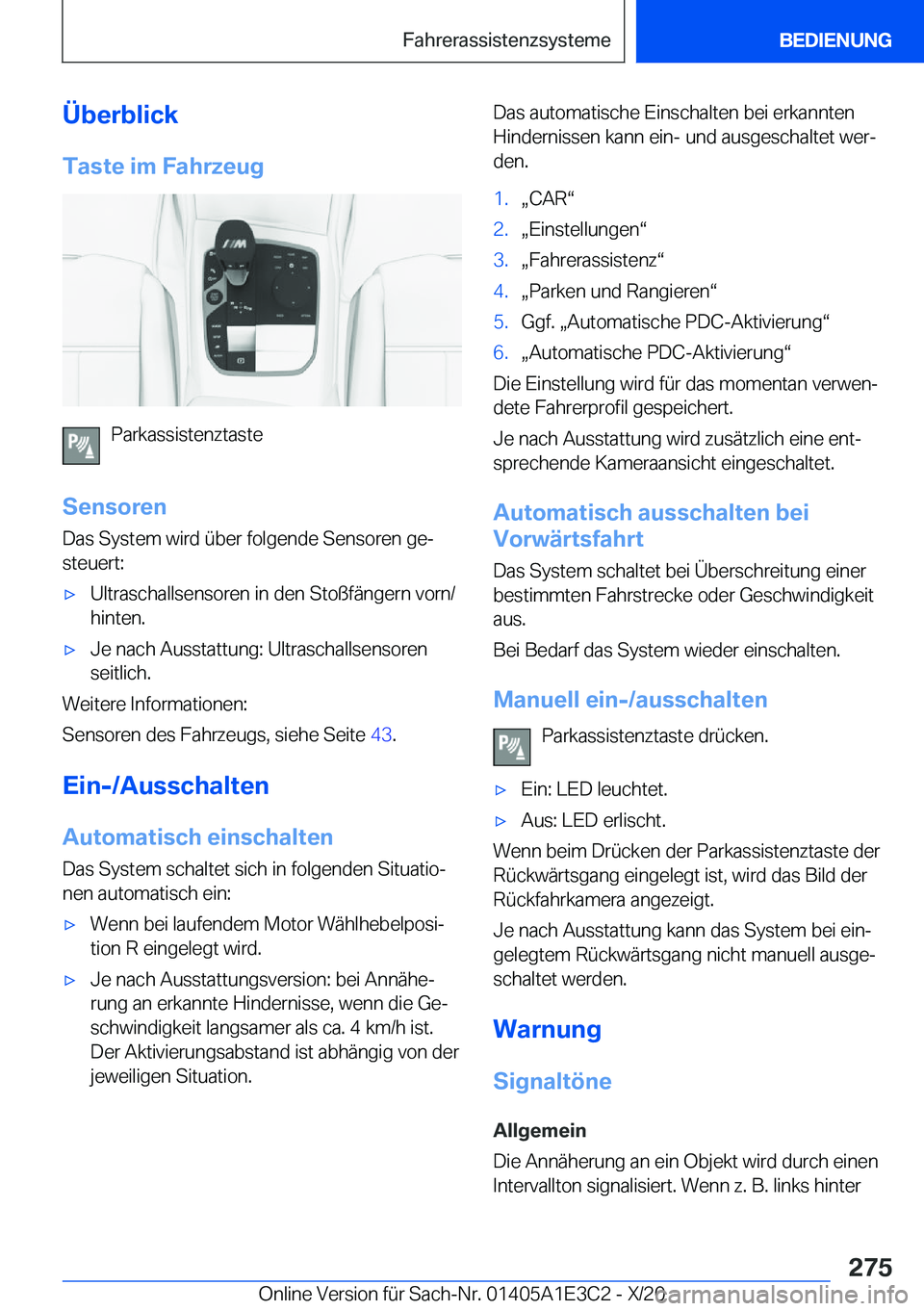 BMW M4 2021  Betriebsanleitungen (in German) �