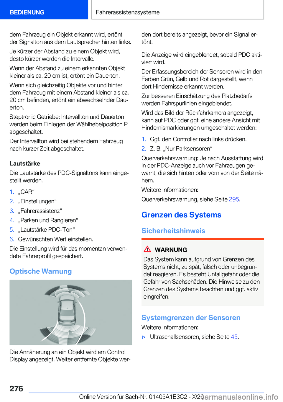 BMW M4 2021  Betriebsanleitungen (in German) �d�e�m��F�a�h�r�z�e�u�g��e�i�n��O�b�j�e�k�t��e�r�k�a�n�n�t��w�i�r�d�,��e�r�t�