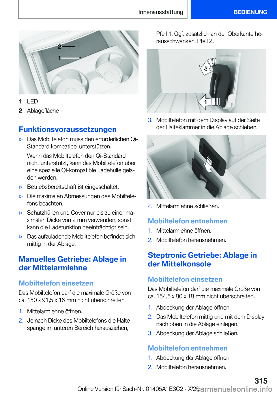 BMW M4 2021  Betriebsanleitungen (in German) �1�L�E�D�2�A�b�l�a�g�e�f�l�