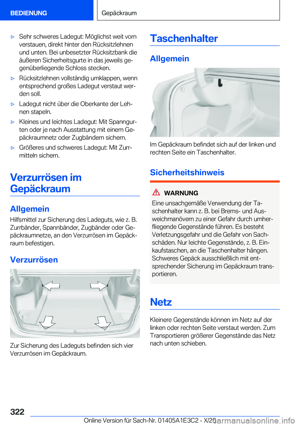 BMW M4 2021  Betriebsanleitungen (in German) 'x�S�e�h�r��s�c�h�w�e�r�e�s��L�a�d�e�g�u�t�:��M�