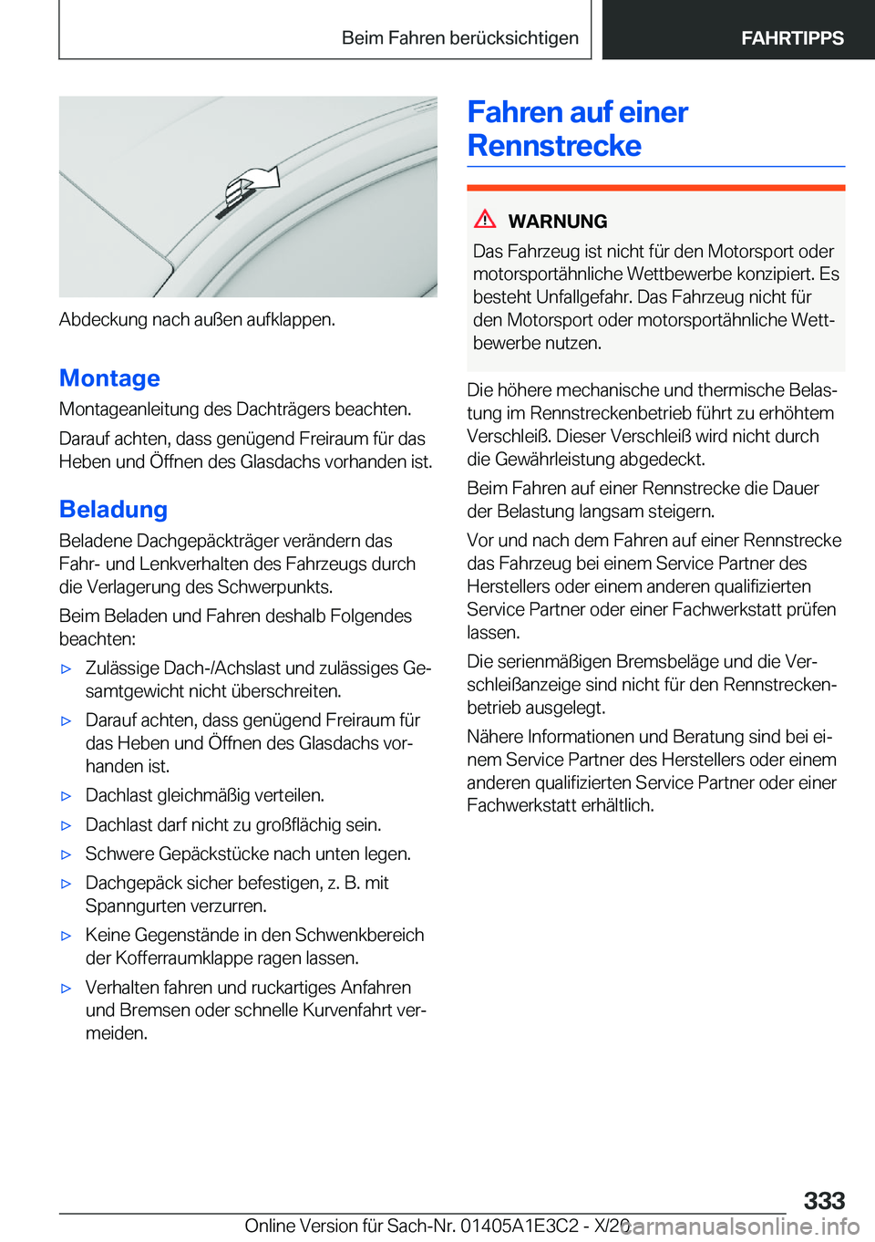 BMW M4 2021  Betriebsanleitungen (in German) �A�b�d�e�c�k�u�n�g��n�a�c�h��a�u�