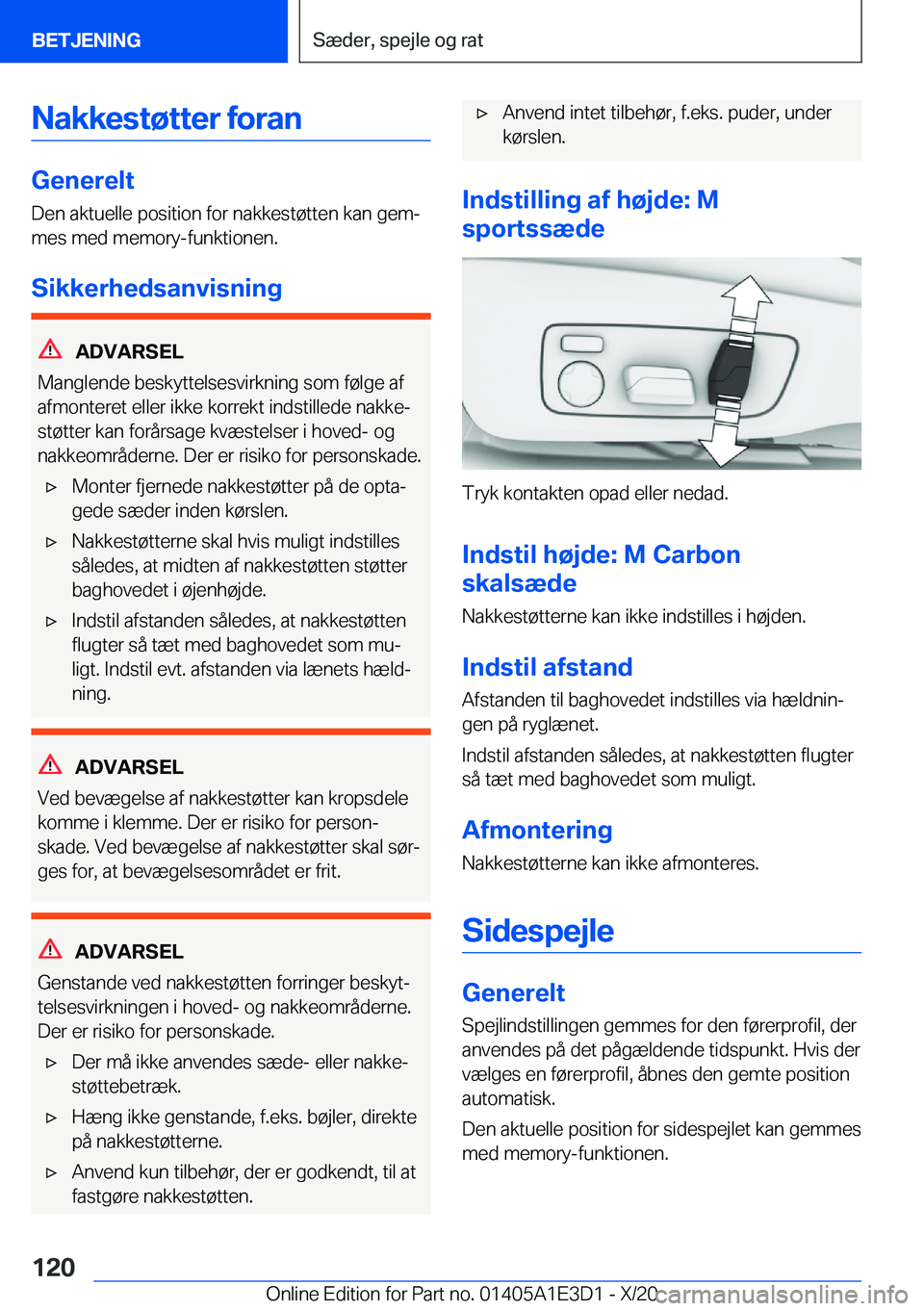 BMW M4 2021  InstruktionsbØger (in Danish) �N�a�k�k�e�s�t�