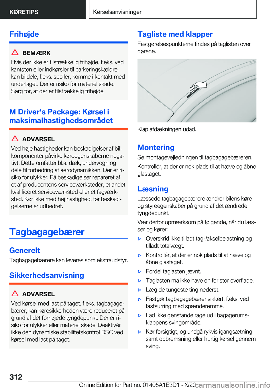 BMW M4 2021  InstruktionsbØger (in Danish) �F�r�i�h�
