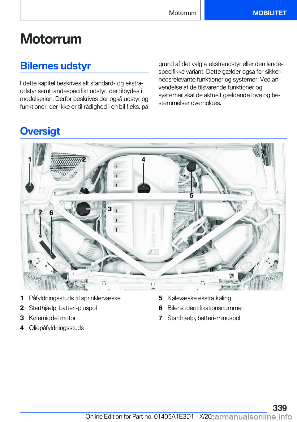 BMW M4 2021  InstruktionsbØger (in Danish) �M�o�t�o�r�r�u�m�B�i�l�e�r�n�e�s��u�d�s�t�y�r
�I��d�e�t�t�e��k�a�p�i�t�e�l��b�e�s�k�r�i�v�e�s��a�l�t��s�t�a�n�d�a�r�d�-��o�g��e�k�s�t�r�aj
�u�d�s�t�y�r��s�a�m�t��l�a�n�d�e�s�p�e�c�i�f�i�k�t