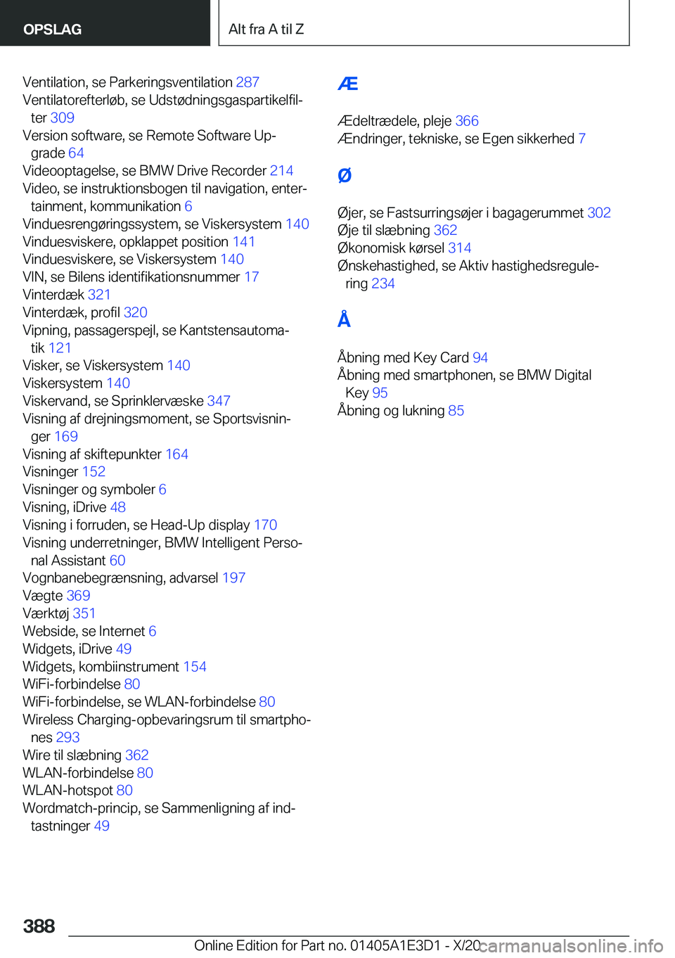 BMW M4 2021  InstruktionsbØger (in Danish) �V�e�n�t�i�l�a�t�i�o�n�,��s�e��P�a�r�k�e�r�i�n�g�s�v�e�n�t�i�l�a�t�i�o�n��2�8�7�
�V�e�n�t�i�l�a�t�o�r�e�f�t�e�r�l�