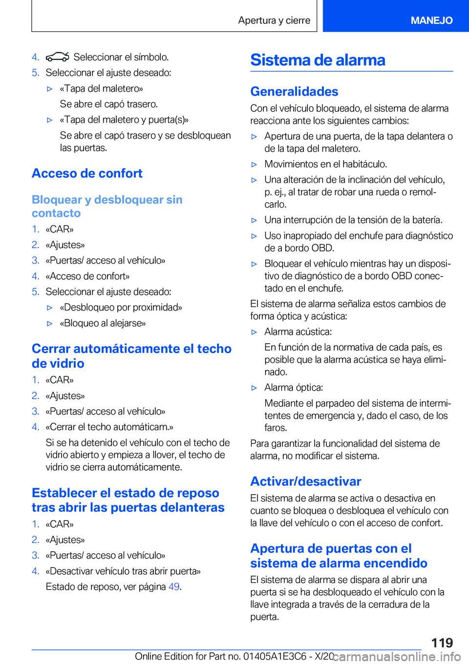 BMW M4 2021  Manuales de Empleo (in Spanish) �4�.���S�e�l�e�c�c�i�o�n�a�r��e�l��s�