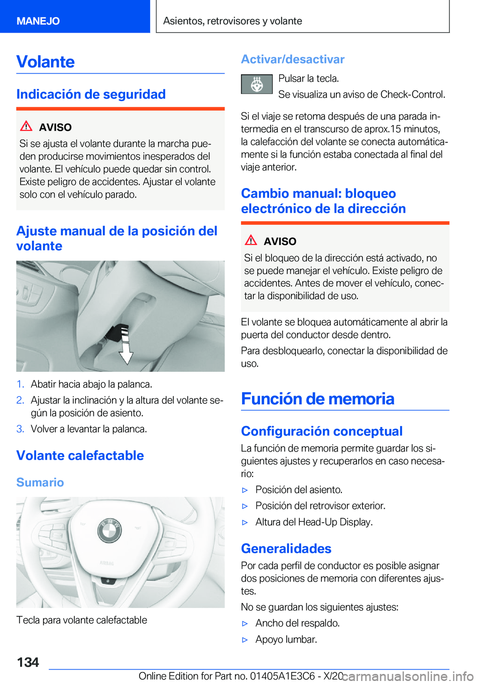 BMW M4 2021  Manuales de Empleo (in Spanish) �V�o�l�a�n�t�e
�I�n�d�i�c�a�c�i�