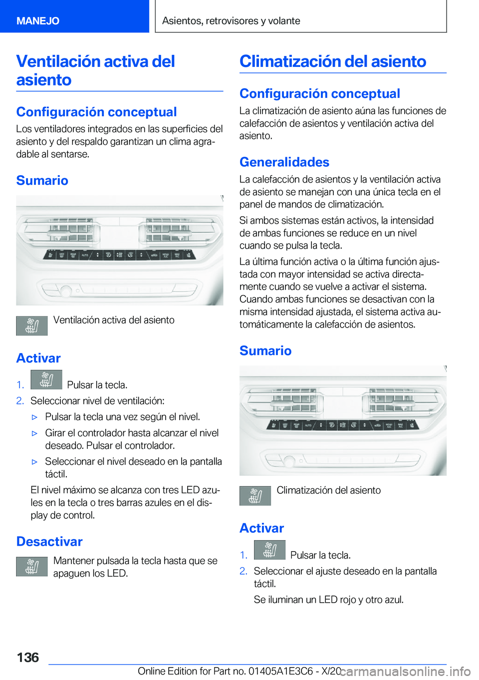 BMW M4 2021  Manuales de Empleo (in Spanish) �V�e�n�t�i�l�a�c�i�