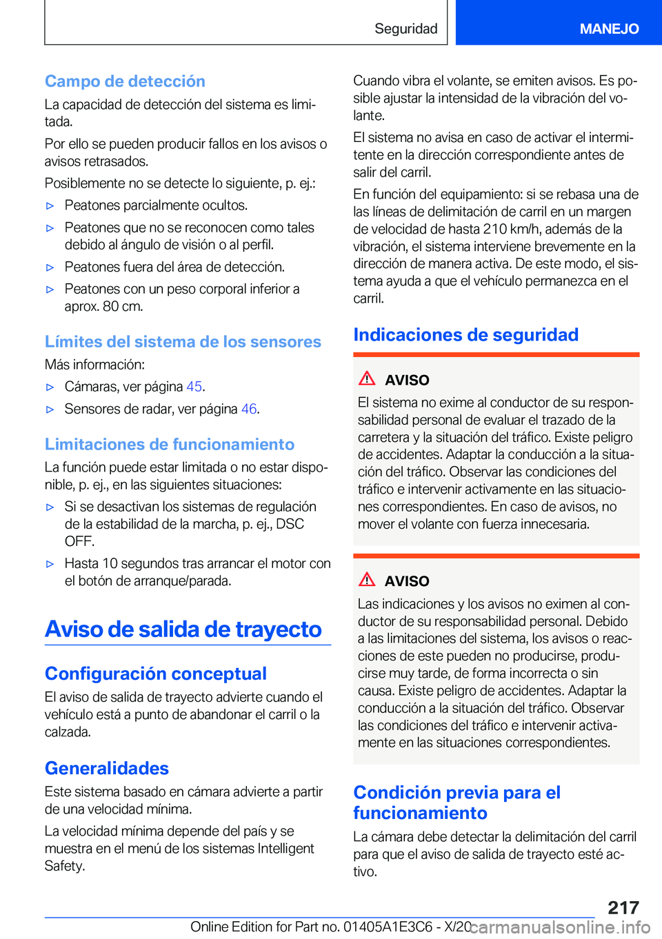 BMW M4 2021  Manuales de Empleo (in Spanish) �C�a�m�p�o��d�e��d�e�t�e�c�c�i�