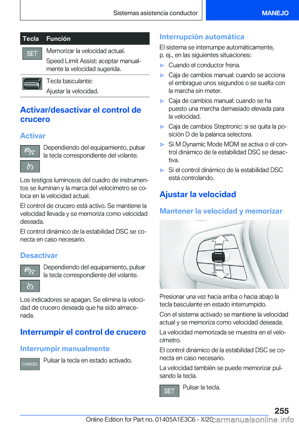 BMW M4 2021  Manuales de Empleo (in Spanish) �T�e�c�l�a�F�u�n�c�i�