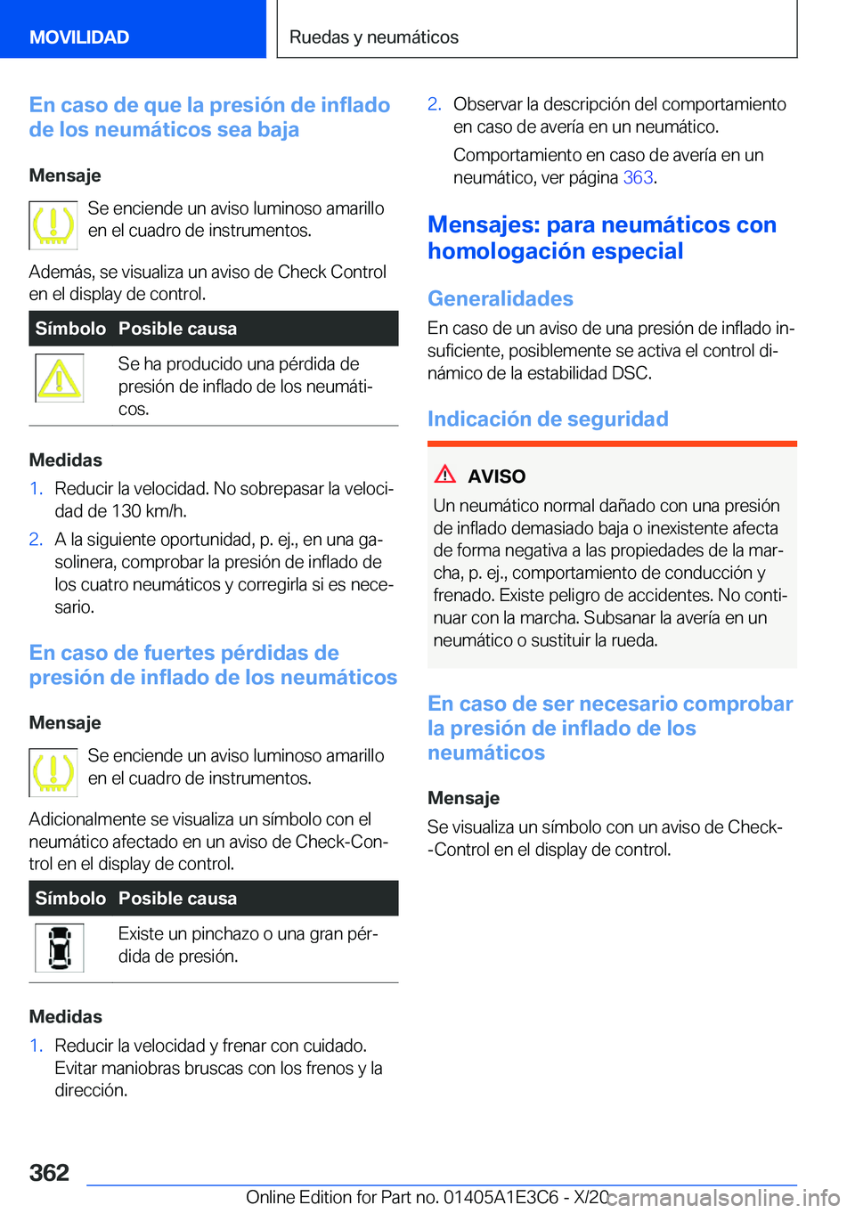 BMW M4 2021  Manuales de Empleo (in Spanish) �E�n��c�a�s�o��d�e��q�u�e��l�a��p�r�e�s�i�