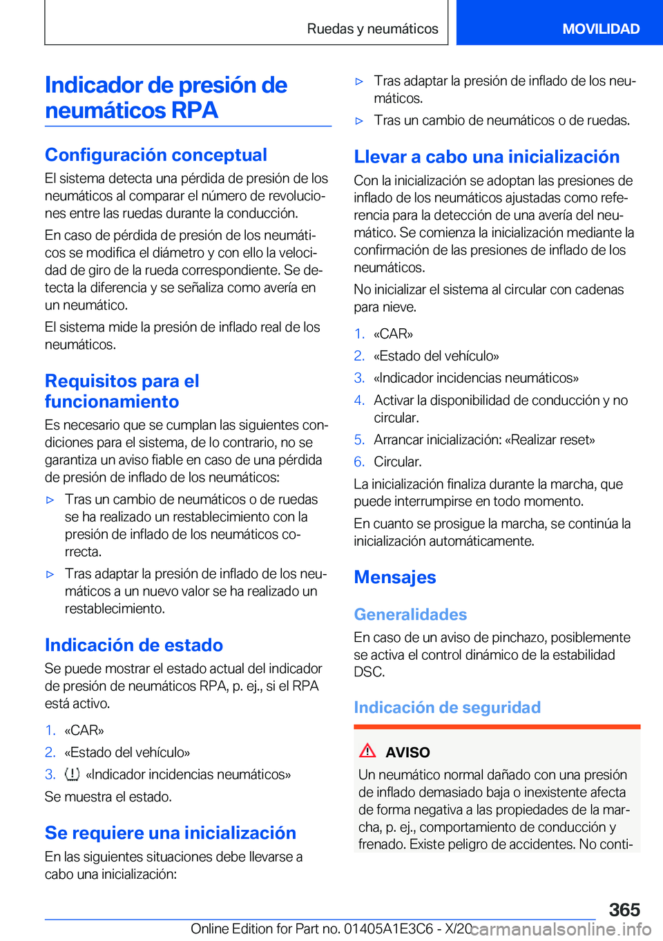 BMW M4 2021  Manuales de Empleo (in Spanish) �I�n�d�i�c�a�d�o�r��d�e��p�r�e�s�i�