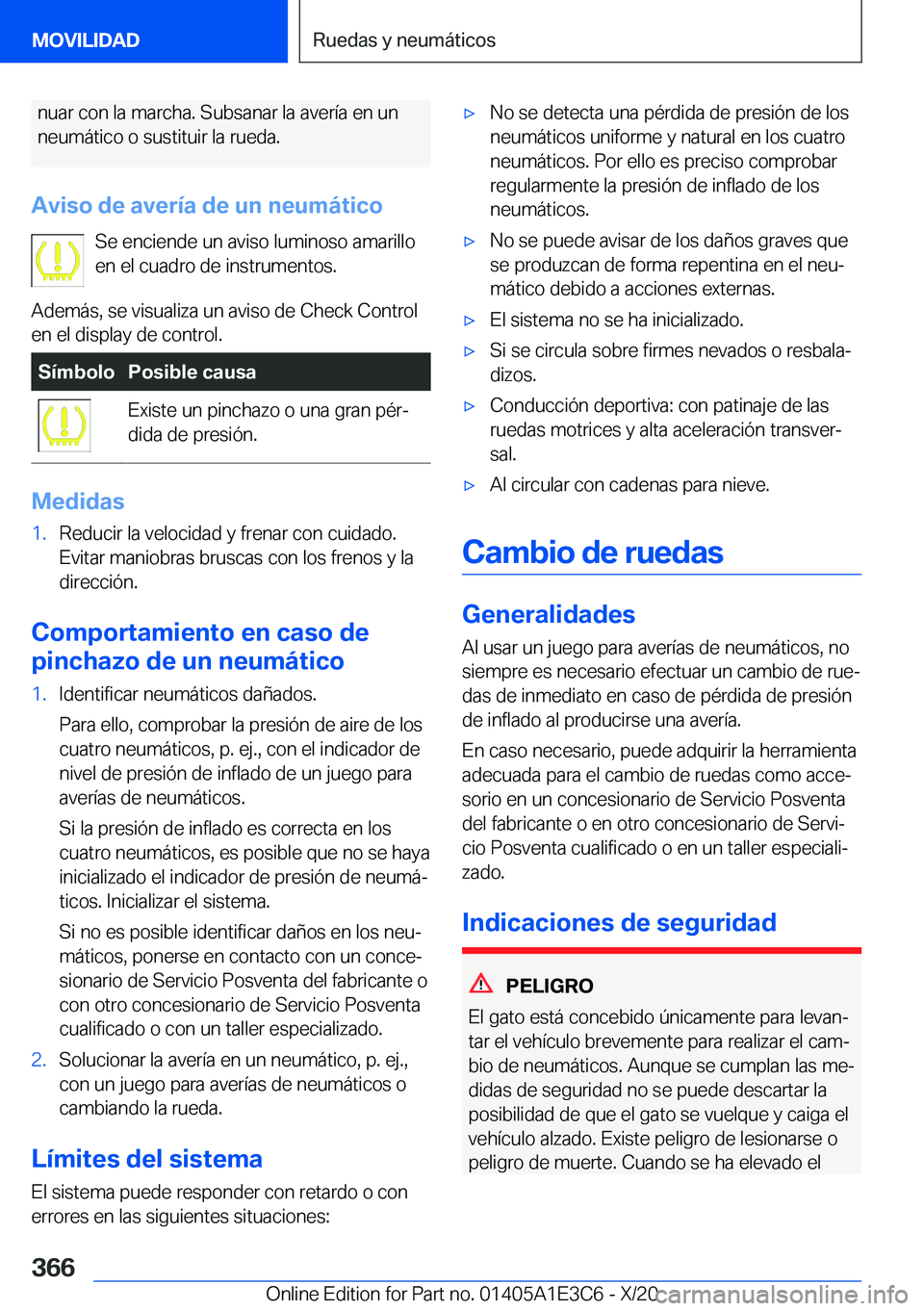 BMW M4 2021  Manuales de Empleo (in Spanish) �n�u�a�r��c�o�n��l�a��m�a�r�c�h�a�.��S�u�b�s�a�n�a�r��l�a��a�v�e�r�