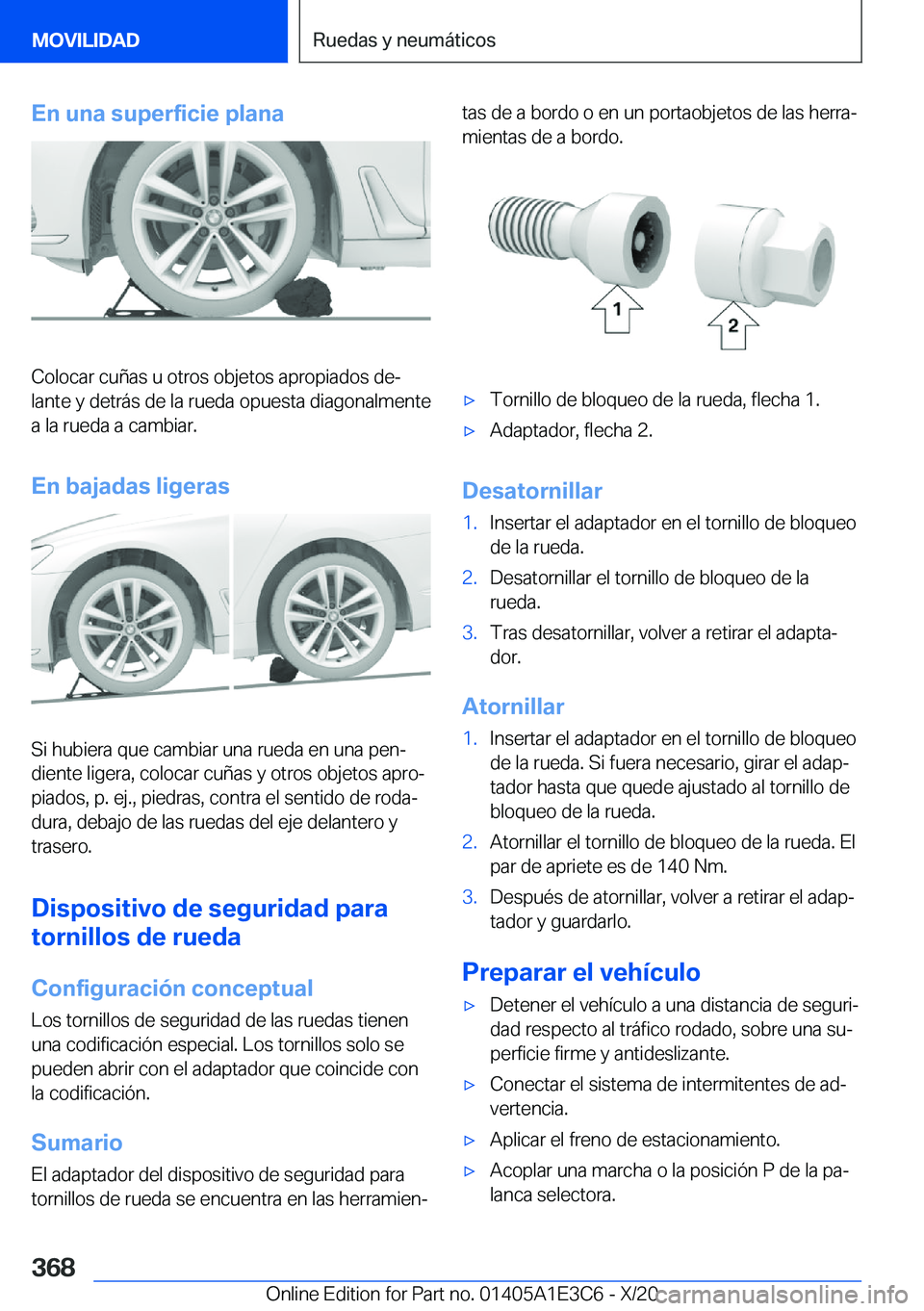 BMW M4 2021  Manuales de Empleo (in Spanish) �E�n��u�n�a��s�u�p�e�r�f�i�c�i�e��p�l�a�n�a
�C�o�l�o�c�a�r��c�u�