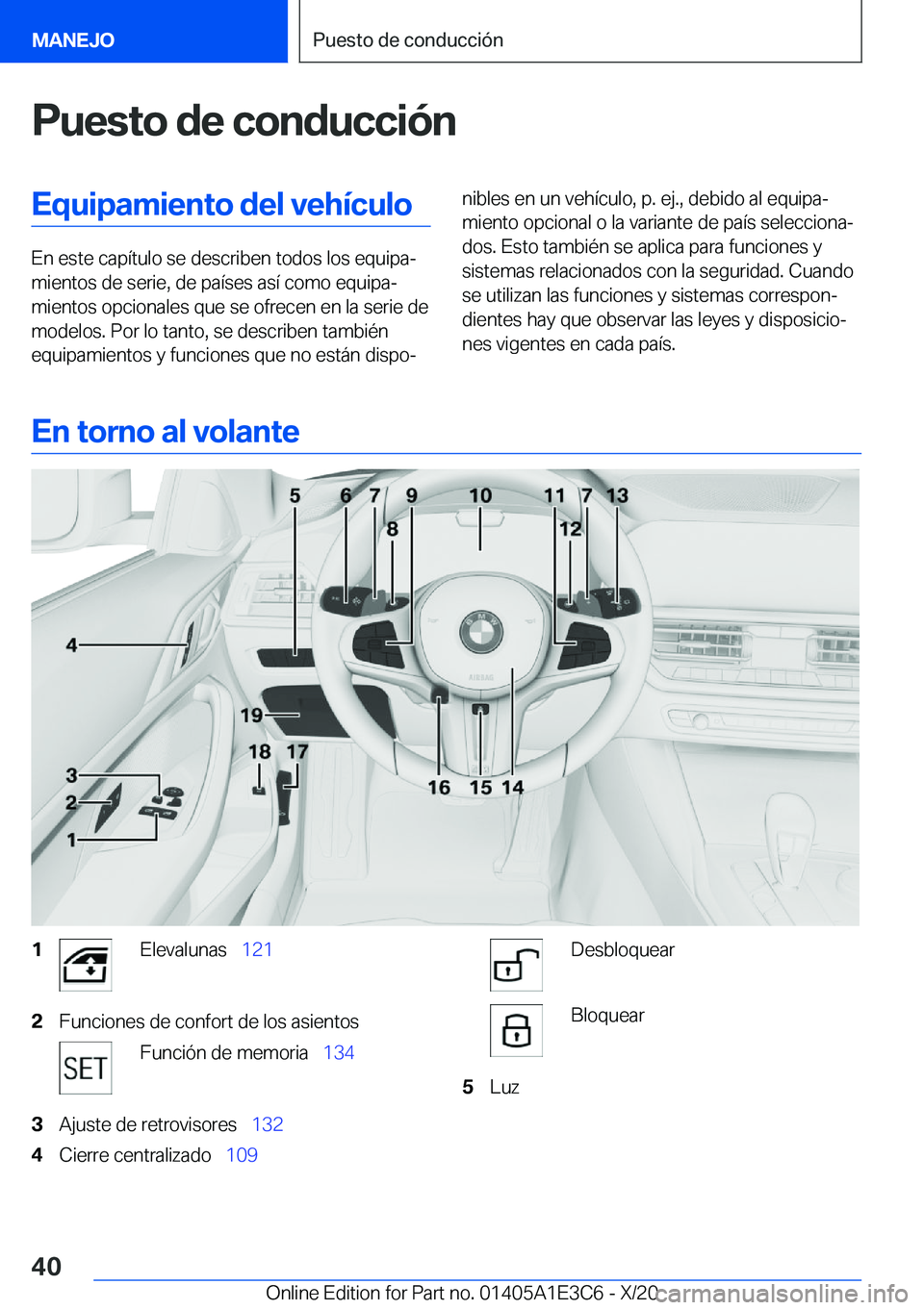 BMW M4 2021  Manuales de Empleo (in Spanish) �P�u�e�s�t�o��d�e��c�o�n�d�u�c�c�i�