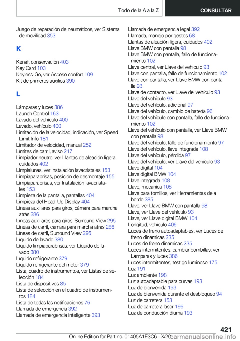 BMW M4 2021  Manuales de Empleo (in Spanish) �J�u�e�g�o��d�e��r�e�p�a�r�a�c�i�