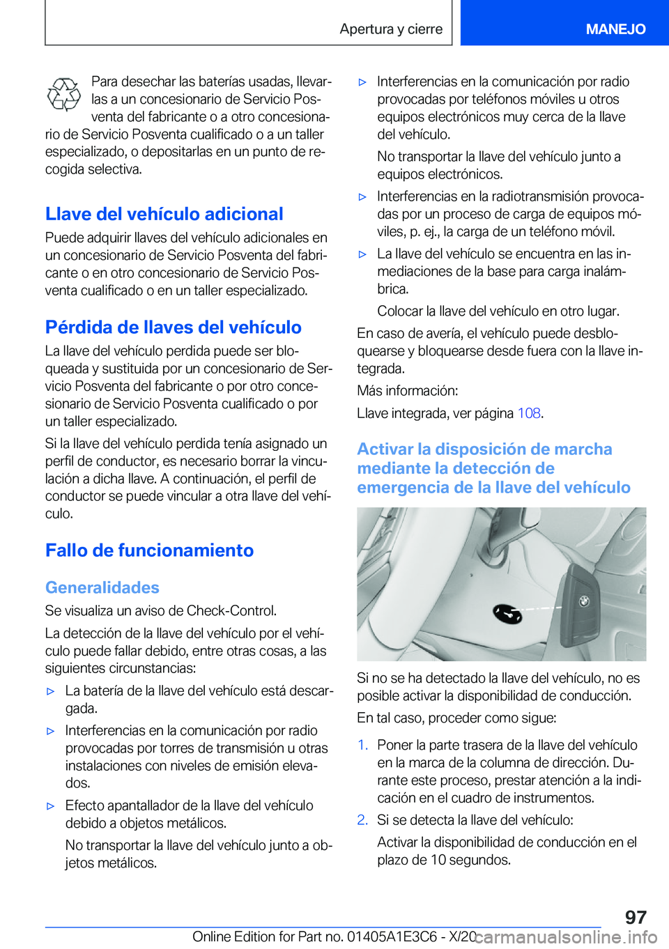 BMW M4 2021  Manuales de Empleo (in Spanish) �P�a�r�a��d�e�s�e�c�h�a�r��l�a�s��b�a�t�e�r�