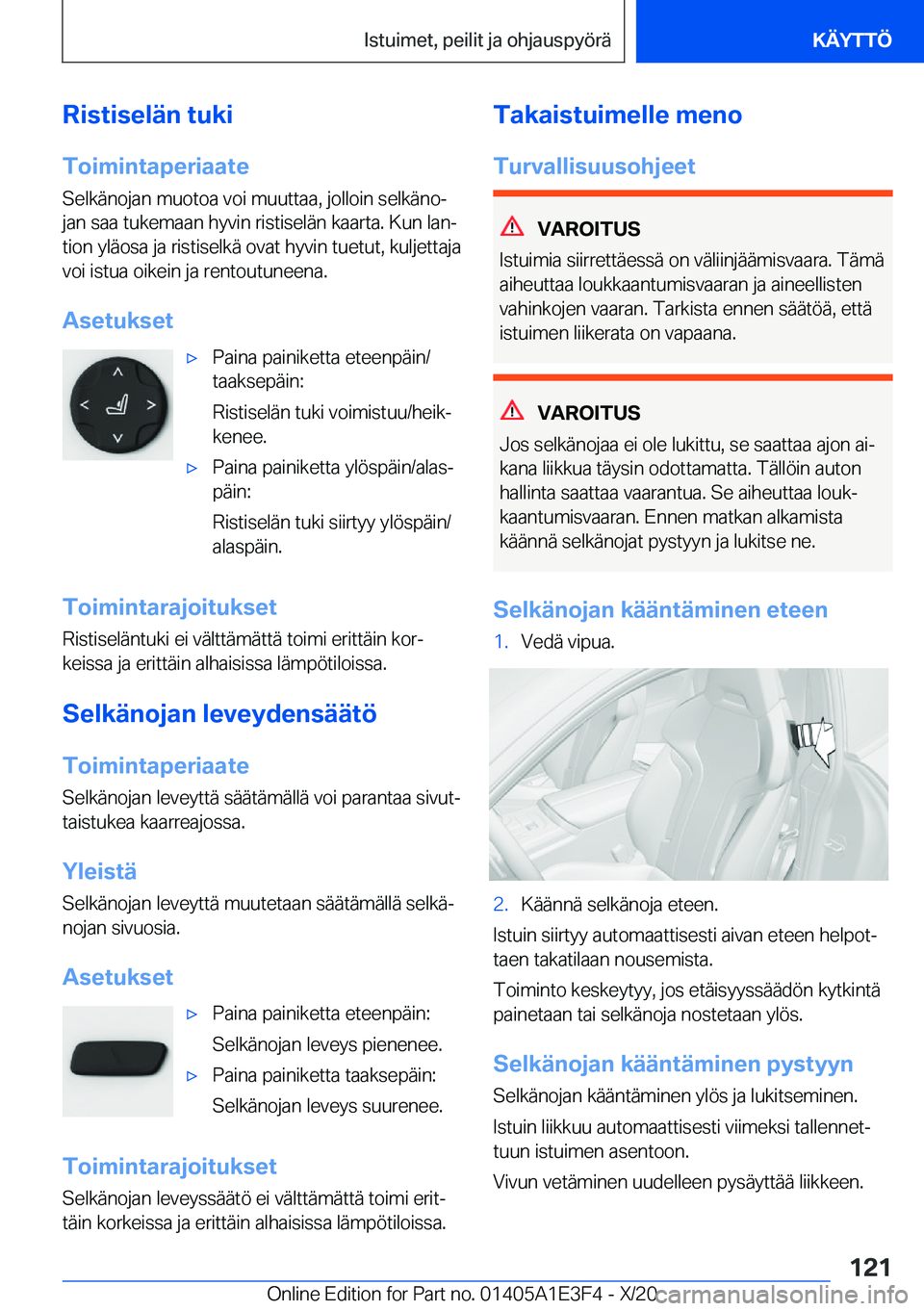 BMW M4 2021  Omistajan Käsikirja (in Finnish) �R�i�s�t�i�s�e�l�