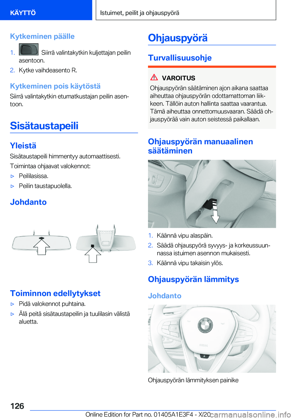 BMW M4 2021  Omistajan Käsikirja (in Finnish) �K�y�t�k�e�m�i�n�e�n��p�
