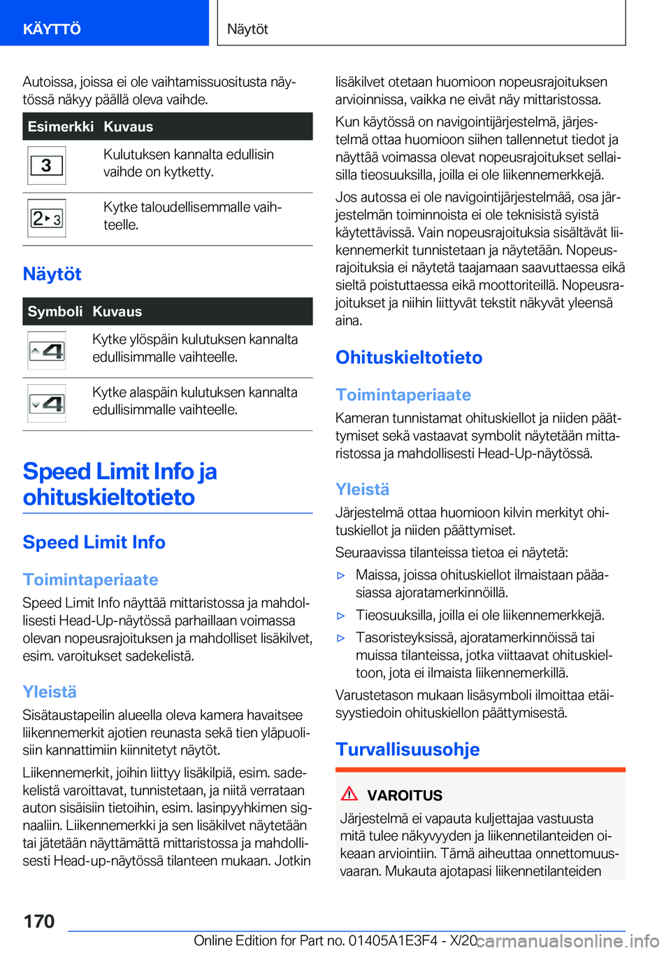 BMW M4 2021  Omistajan Käsikirja (in Finnish) �A�u�t�o�i�s�s�a�,��j�o�i�s�s�a��e�i��o�l�e��v�a�i�h�t�a�m�i�s�s�u�o�s�i�t�u�s�t�a��n�