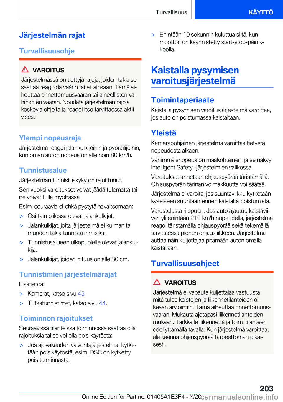 BMW M4 2021  Omistajan Käsikirja (in Finnish) �J�