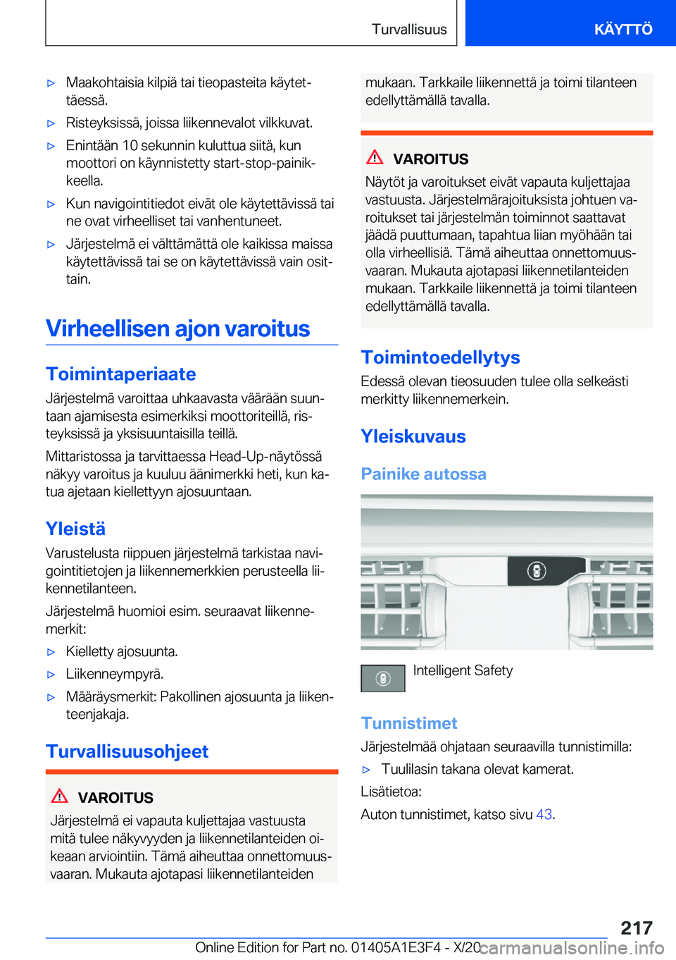 BMW M4 2021  Omistajan Käsikirja (in Finnish) 'x�M�a�a�k�o�h�t�a�i�s�i�a��k�i�l�p�i�