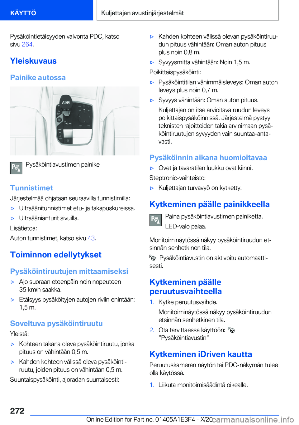 BMW M4 2021  Omistajan Käsikirja (in Finnish) �P�y�s�