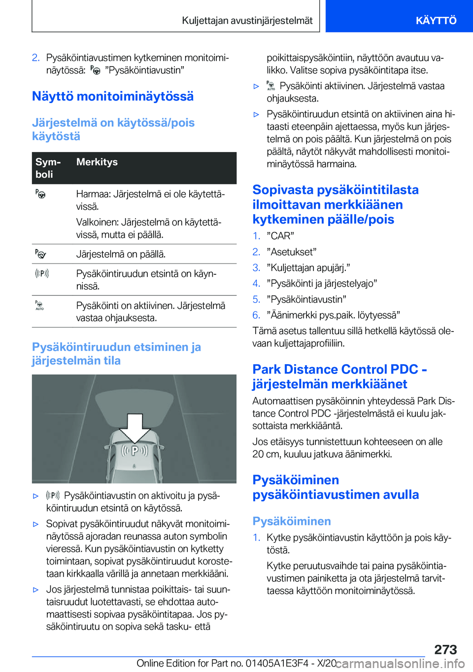 BMW M4 2021  Omistajan Käsikirja (in Finnish) �2�.�P�y�s�