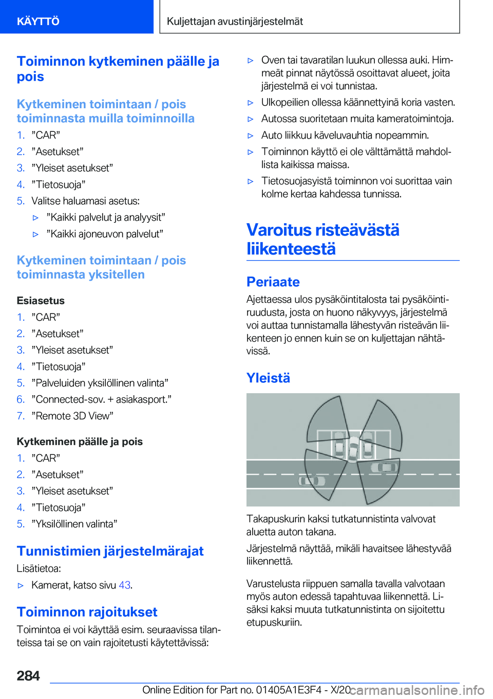 BMW M4 2021  Omistajan Käsikirja (in Finnish) �T�o�i�m�i�n�n�o�n��k�y�t�k�e�m�i�n�e�n��p�