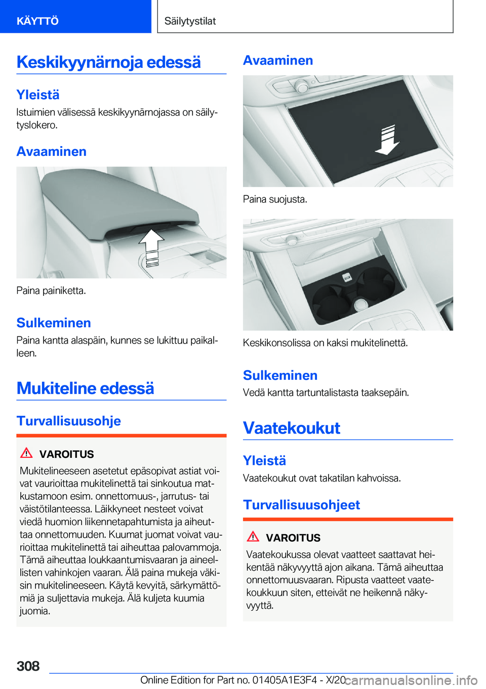 BMW M4 2021  Omistajan Käsikirja (in Finnish) �K�e�s�k�i�k�y�y�n�