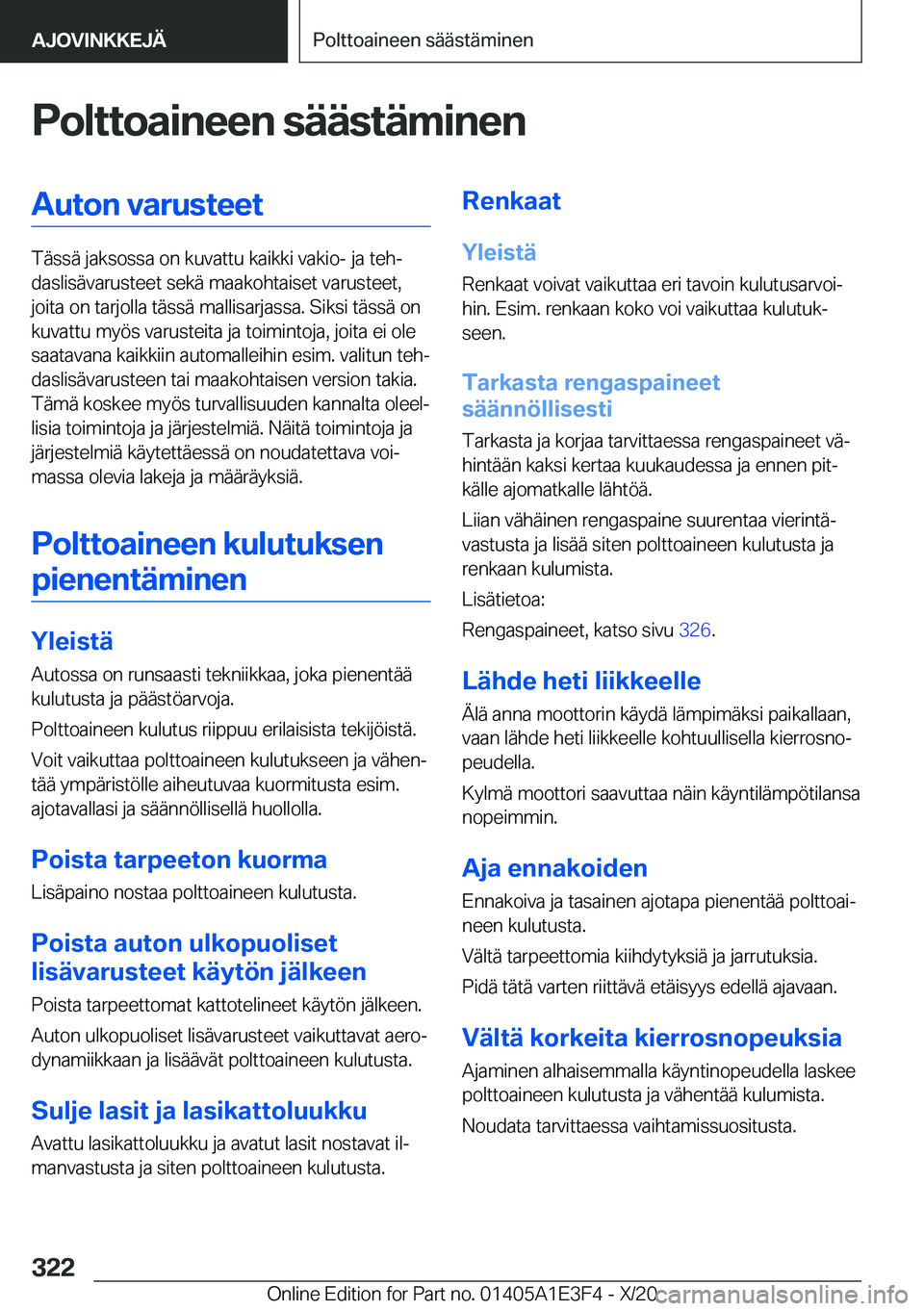 BMW M4 2021  Omistajan Käsikirja (in Finnish) �P�o�l�t�t�o�a�i�n�e�e�n��s�