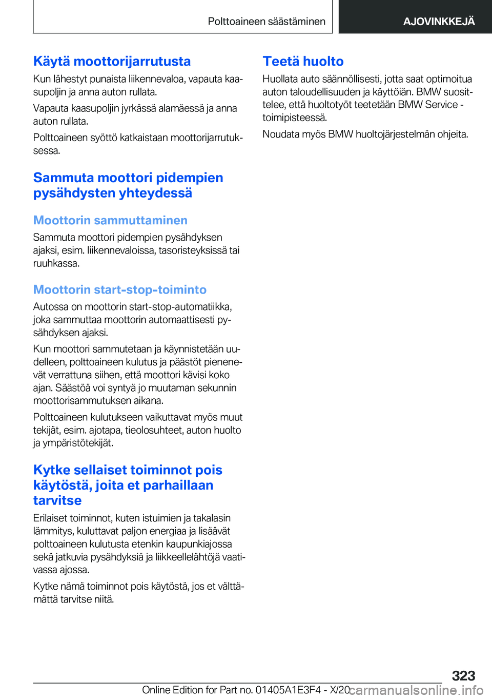 BMW M4 2021  Omistajan Käsikirja (in Finnish) �K�