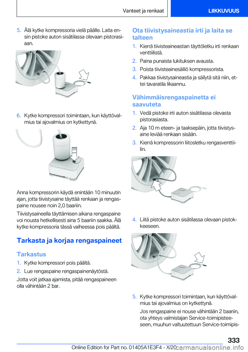BMW M4 2021  Omistajan Käsikirja (in Finnish) �5�.�