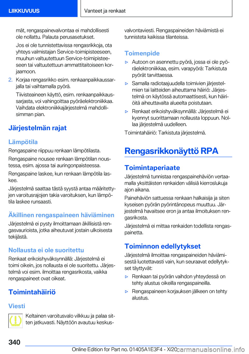 BMW M4 2021  Omistajan Käsikirja (in Finnish) �m�