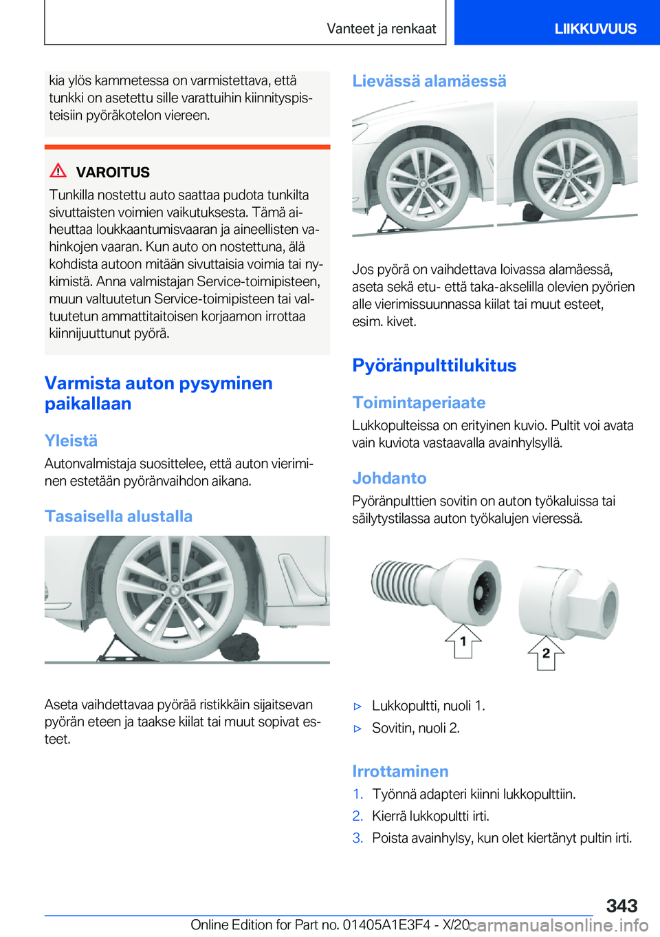 BMW M4 2021  Omistajan Käsikirja (in Finnish) �k�i�a��y�l�