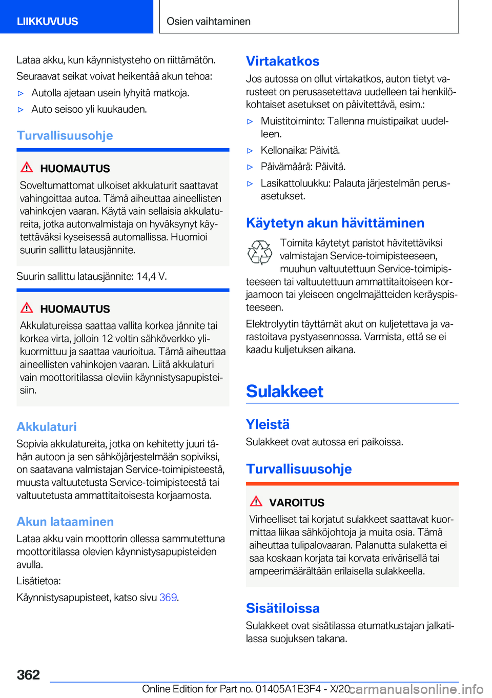 BMW M4 2021  Omistajan Käsikirja (in Finnish) �L�a�t�a�a��a�k�k�u�,��k�u�n��k�