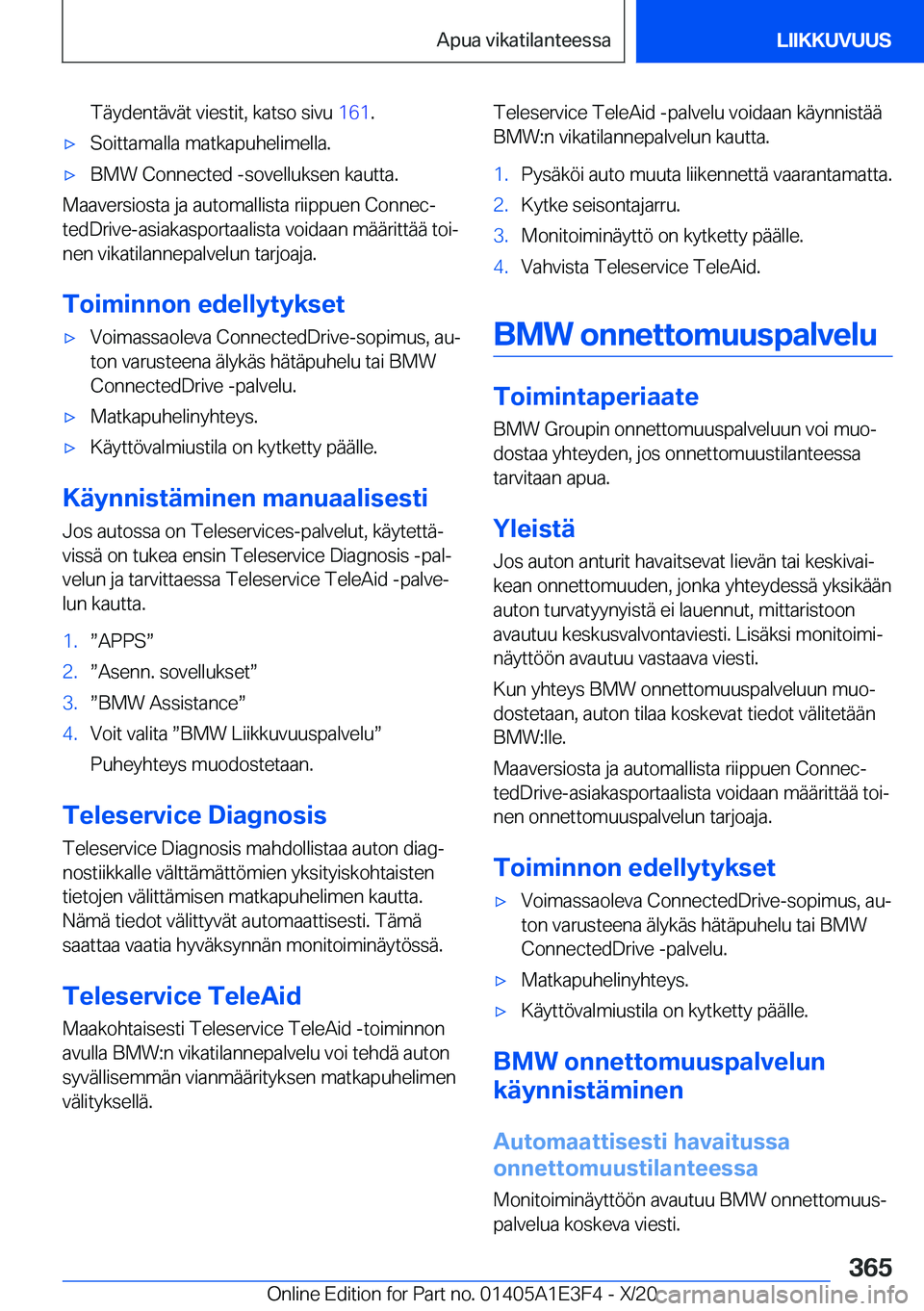 BMW M4 2021  Omistajan Käsikirja (in Finnish) �T�