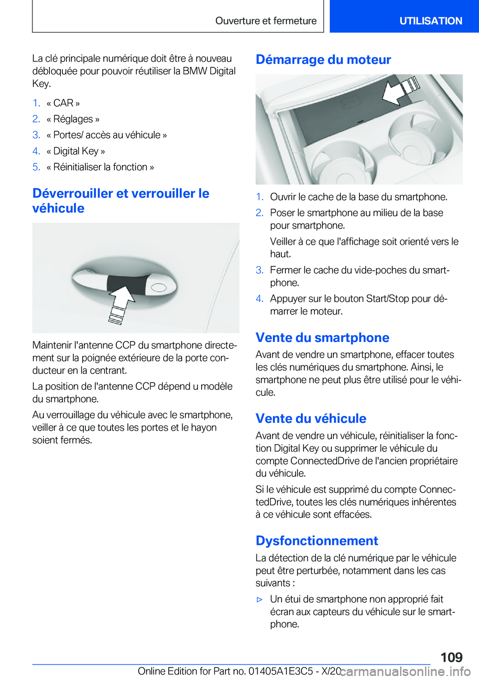 BMW M4 2021  Notices Demploi (in French) �L�a��c�l�é��p�r�i�n�c�i�p�a�l�e��n�u�m�é�r�i�q�u�e��d�o�i�t��ê�t�r�e��