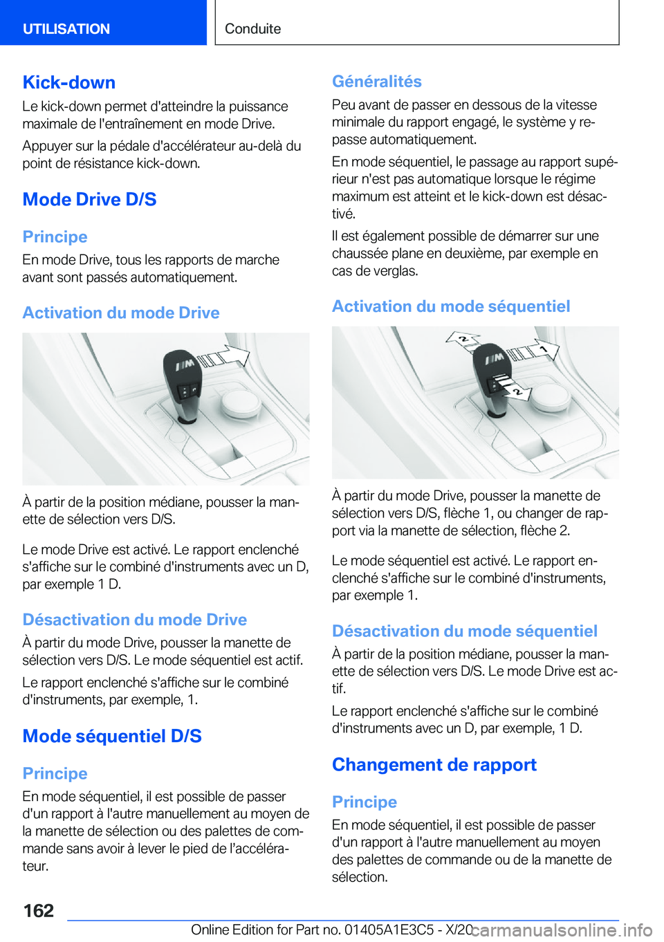 BMW M4 2021  Notices Demploi (in French) �K�i�c�k�-�d�o�w�n
�L�e��k�i�c�k�-�d�o�w�n��p�e�r�m�e�t��d�'�a�t�t�e�i�n�d�r�e��l�a��p�u�i�s�s�a�n�c�e
�m�a�x�i�m�a�l�e��d�e��l�'�e�n�t�r�a�