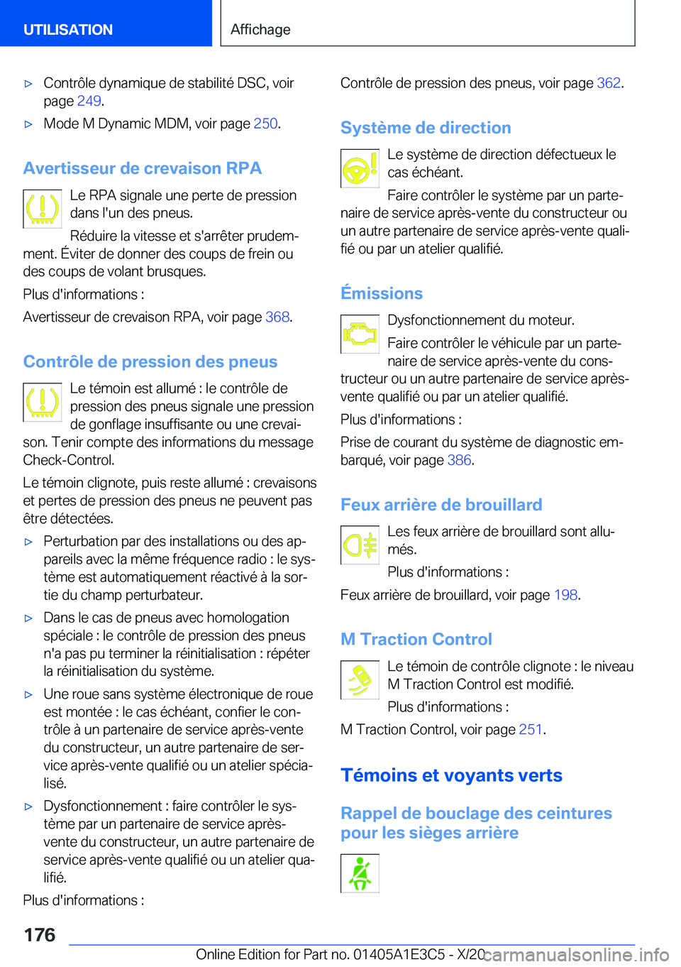 BMW M4 2021  Notices Demploi (in French) 'x�C�o�n�t�r�