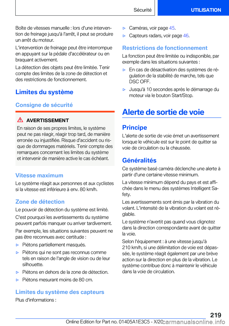 BMW M4 2021  Notices Demploi (in French) �B�o�
