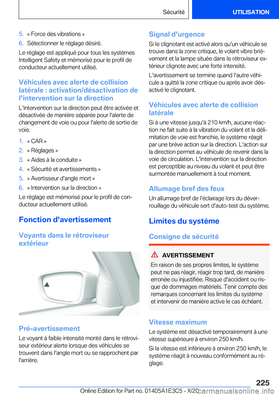 BMW M4 2021  Notices Demploi (in French) �5�.�k��F�o�r�c�e��d�e�s��v�i�b�r�a�t�i�o�n�s��{�6�.�S�é�l�e�c�t�i�o�n�n�e�r��l�e��r�é�g�l�a�g�e��d�é�s�i�r�é�.
�L�e��r�é�g�l�a�g�e��e�s�t��a�p�p�l�i�q�u�é��p�o�u�r��t�o�u�s��l�e�s�