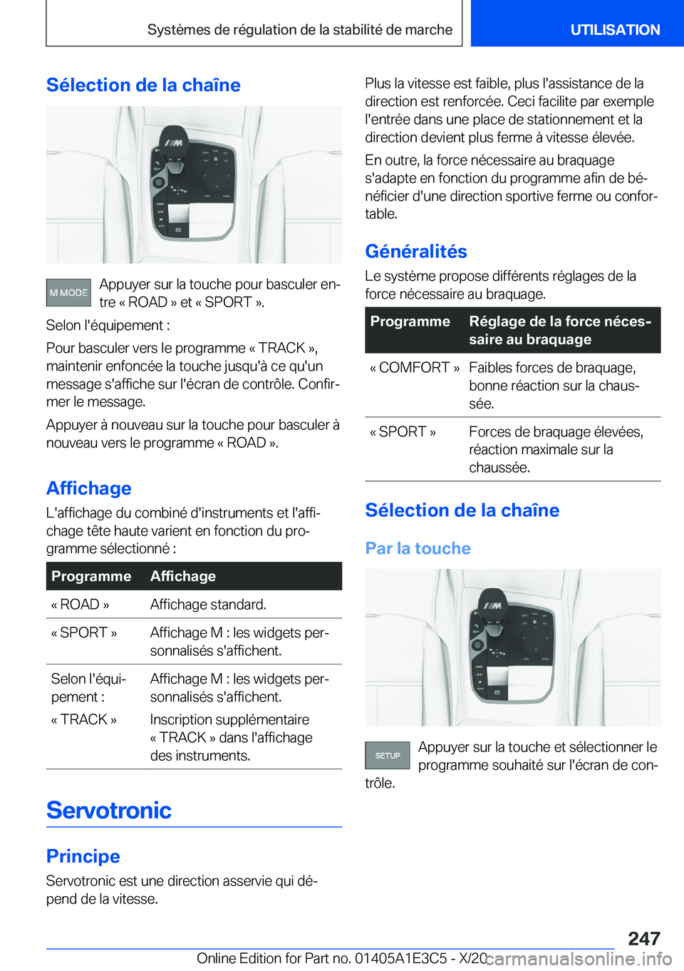 BMW M4 2021  Notices Demploi (in French) �S�é�l�e�c�t�i�o�n��d�e��l�a��c�h�a�