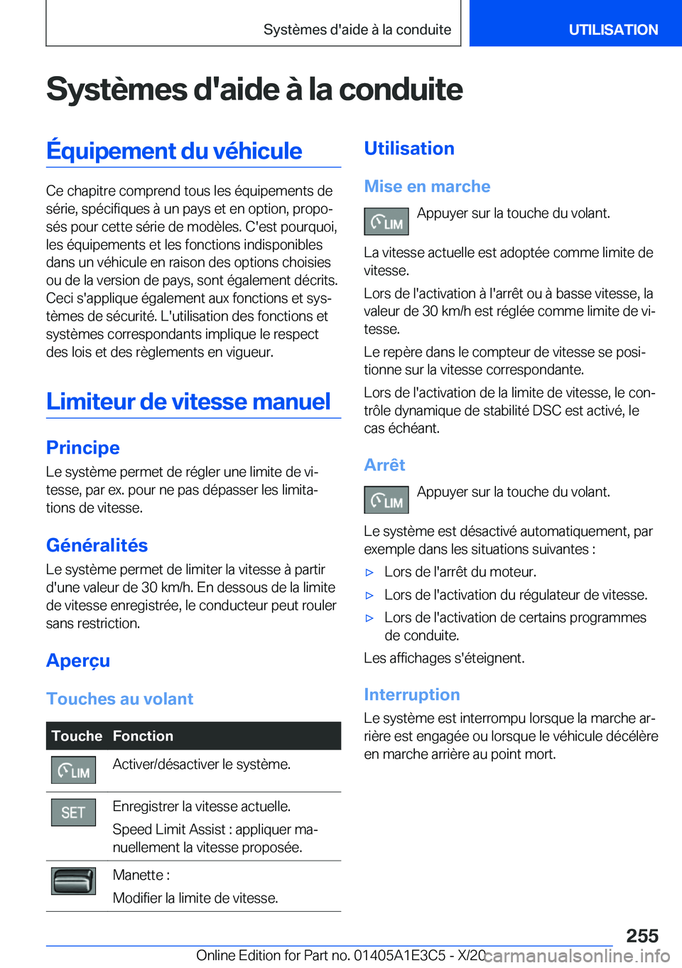 BMW M4 2021  Notices Demploi (in French) �S�y�s�t�è�m�e�s��d�'�a�i�d�e��