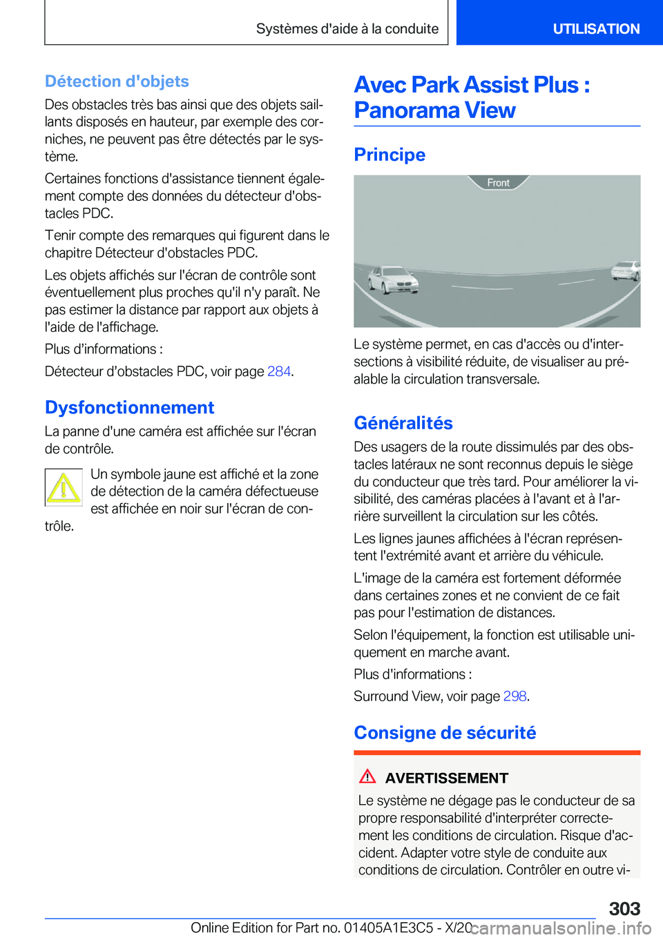 BMW M4 2021  Notices Demploi (in French) �D�é�t�e�c�t�i�o�n��d�'�o�b�j�e�t�s
�D�e�s��o�b�s�t�a�c�l�e�s��t�r�è�s��b�a�s��a�i�n�s�i��q�u�e��d�e�s��o�b�j�e�t�s��s�a�i�lj
�l�a�n�t�s��d�i�s�p�o�s�é�s��e�n��h�a�u�t�e�u�r�,��p�