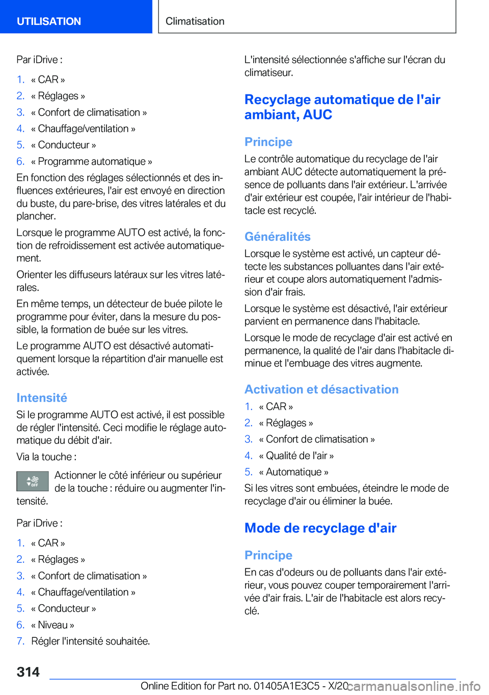 BMW M4 2021  Notices Demploi (in French) �P�a�r��i�D�r�i�v�e��:�1�.�k��C�A�R��{�2�.�k��R�é�g�l�a�g�e�s��{�3�.�k��C�o�n�f�o�r�t��d�e��c�l�i�m�a�t�i�s�a�t�i�o�n��{�4�.�k��C�h�a�u�f�f�a�g�e�/�v�e�n�t�i�l�a�t�i�o�n��{�5�.�k��C�o�n�
