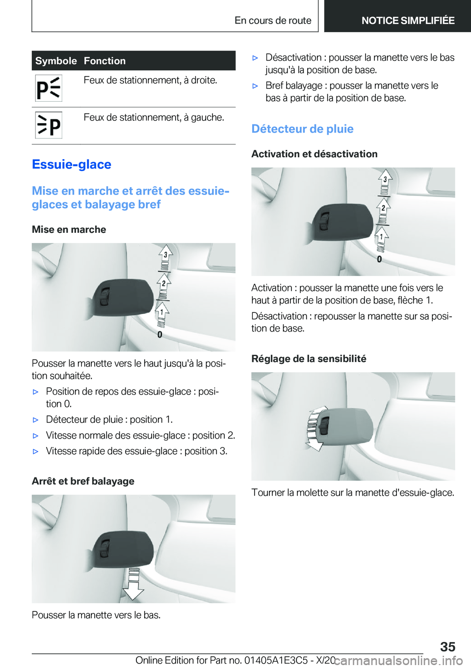 BMW M4 2021  Notices Demploi (in French) �S�y�m�b�o�l�e�F�o�n�c�t�i�o�n�F�e�u�x��d�e��s�t�a�t�i�o�n�n�e�m�e�n�t�,��
